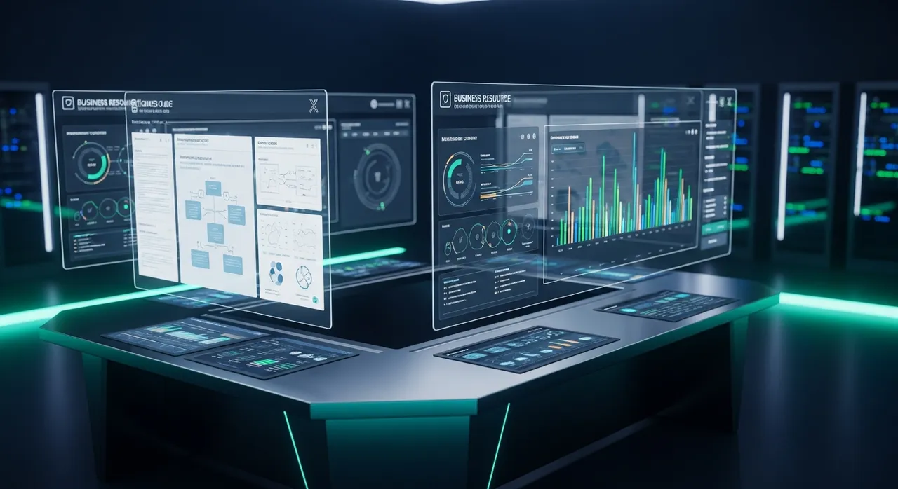 Digital command center displaying organized HubSecrets business resources